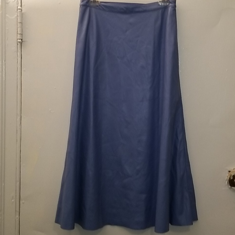 Periwinkle Blue Faux Leather Maxi Skirt
